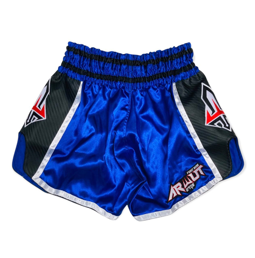 Arwut BS3 boxing shorts, kleur Blauw/Zwart, achterkant