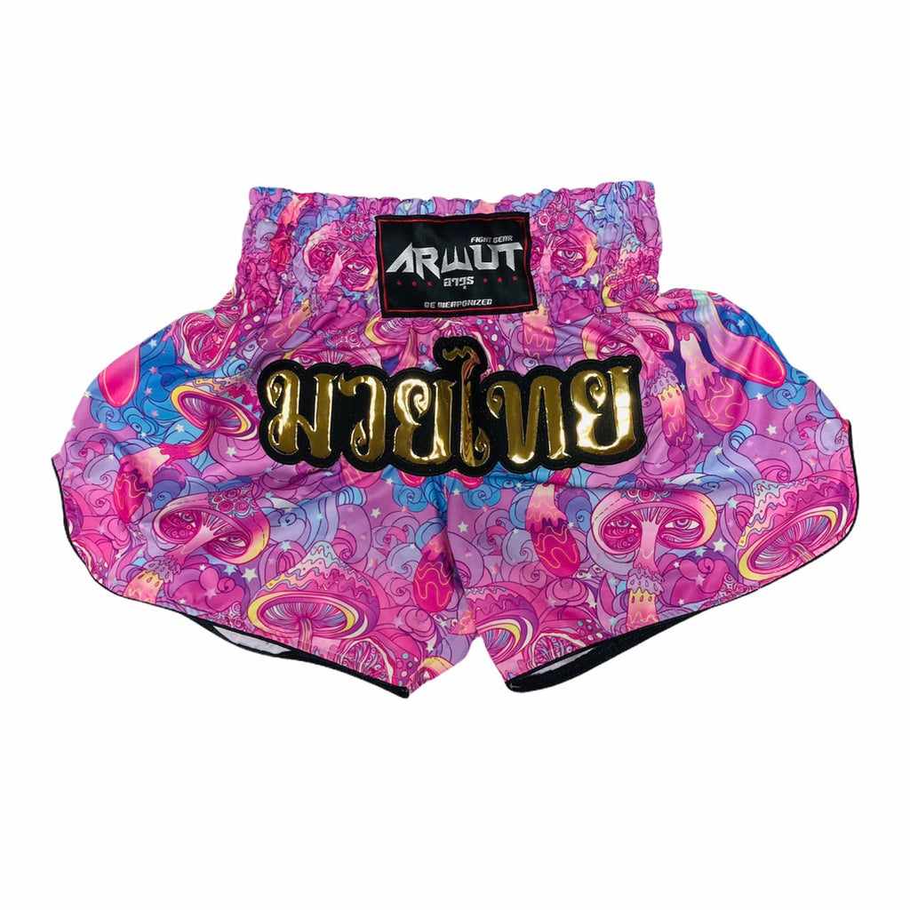 Arwut BS4 boxing shorts, design Trippy Shrooms