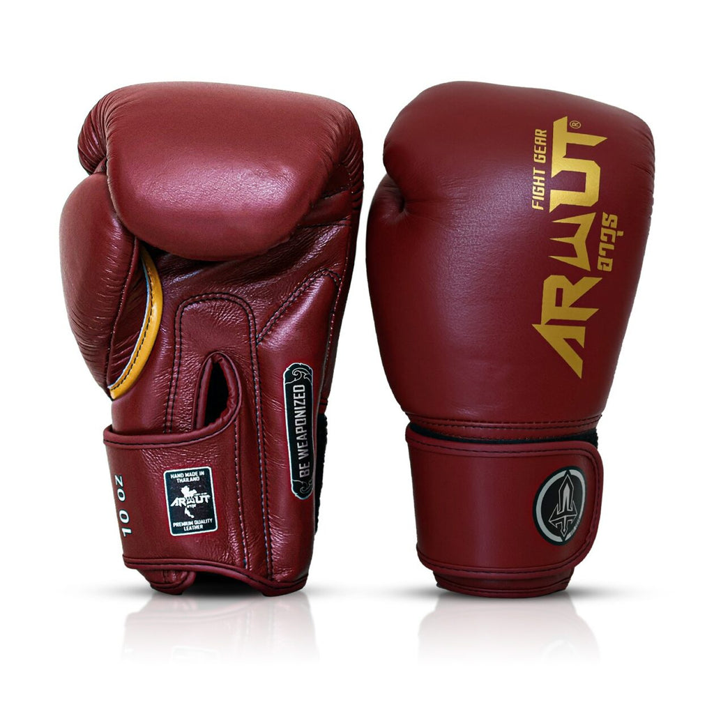 Arwut BG5 bokshandschoenen The Ascent, kleur Rood, voor- en achterkant