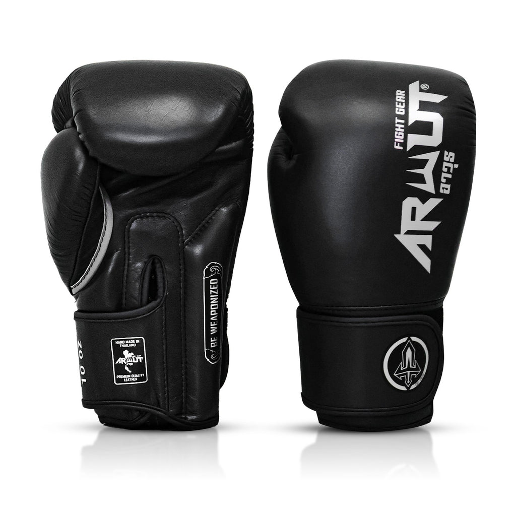 Arwut BG5 bokshandschoenen The Ascent, kleur Zwart, voor- en achterkant