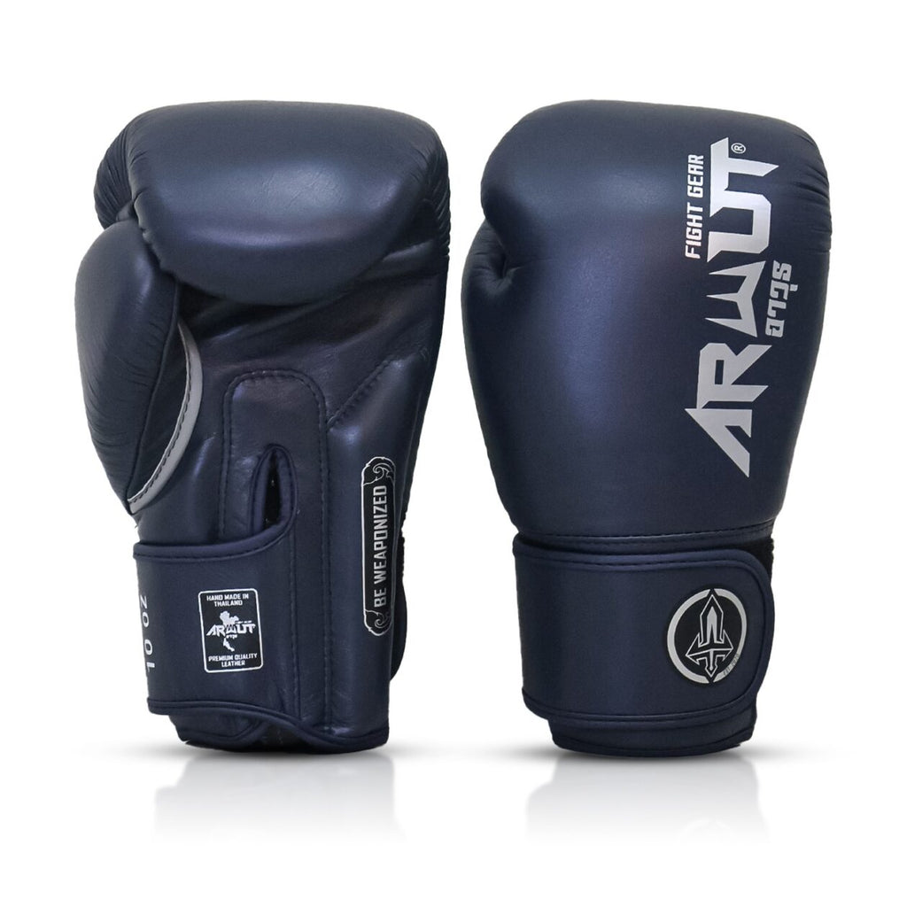 Arwut BG5 bokshandschoenen The Ascent, kleur Blauw, voor- en achterkant