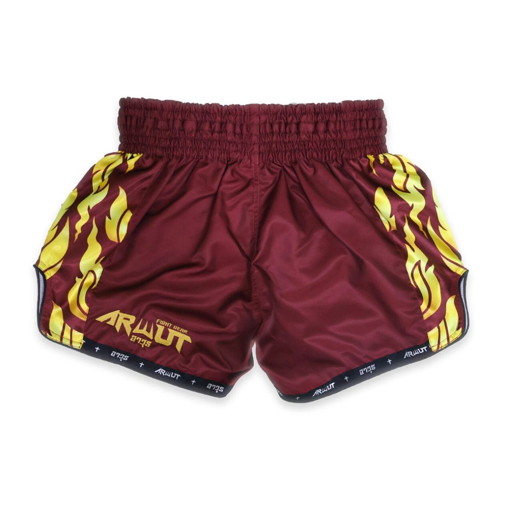 Arwut BS3 boxing shorts The Ascent, kleur Rood, achterkant