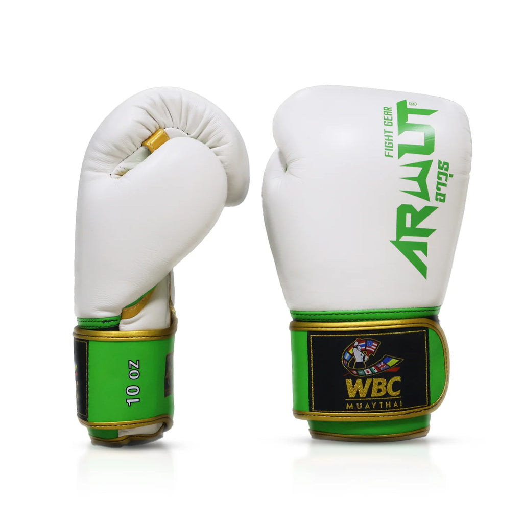 Arwut x WBC BG3 bokshandschoenen, kleur Wit/Groen, zij- en voorkant