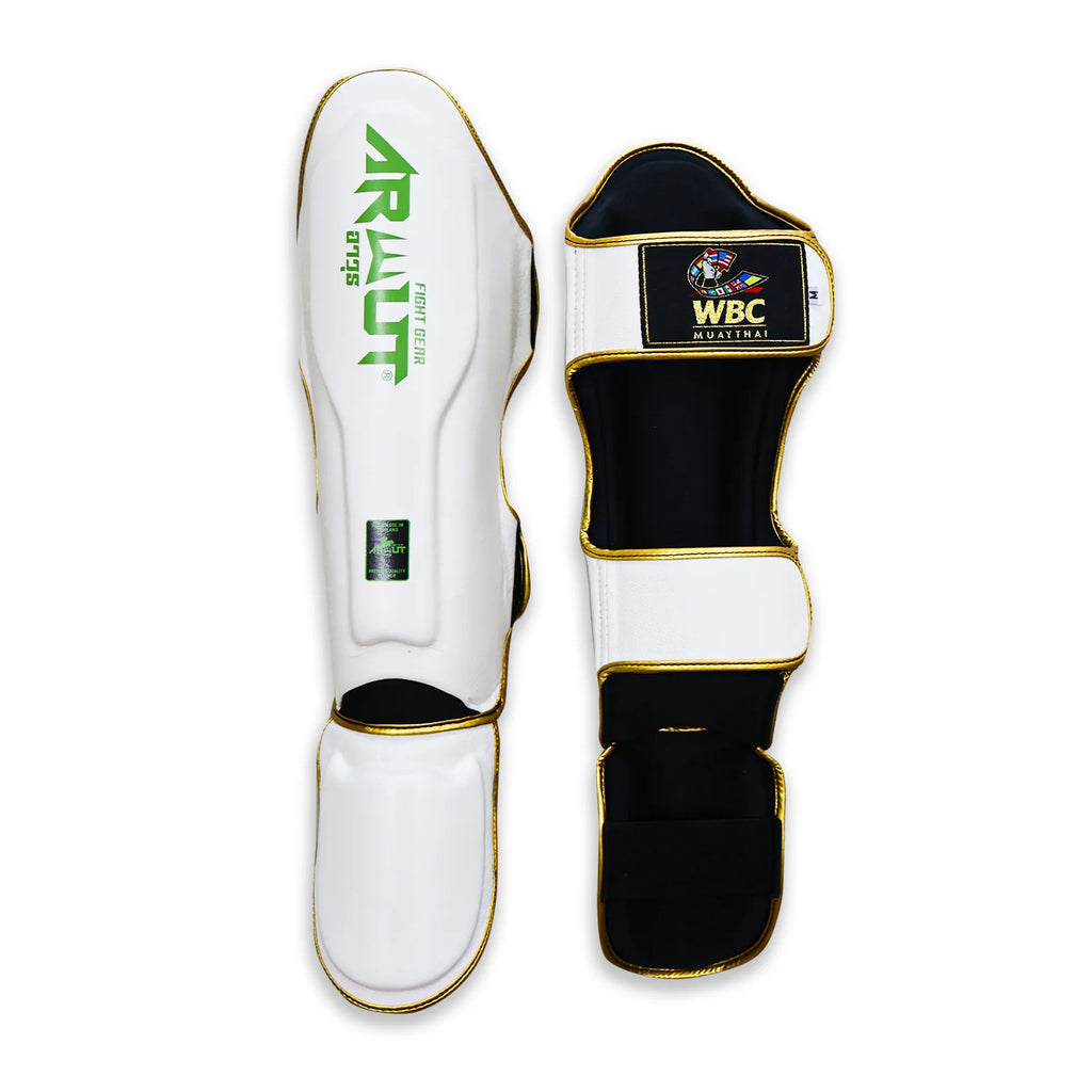 Arwut x WBC SG3 scheenbeschermers, kleur Wit/Groen, achterkant