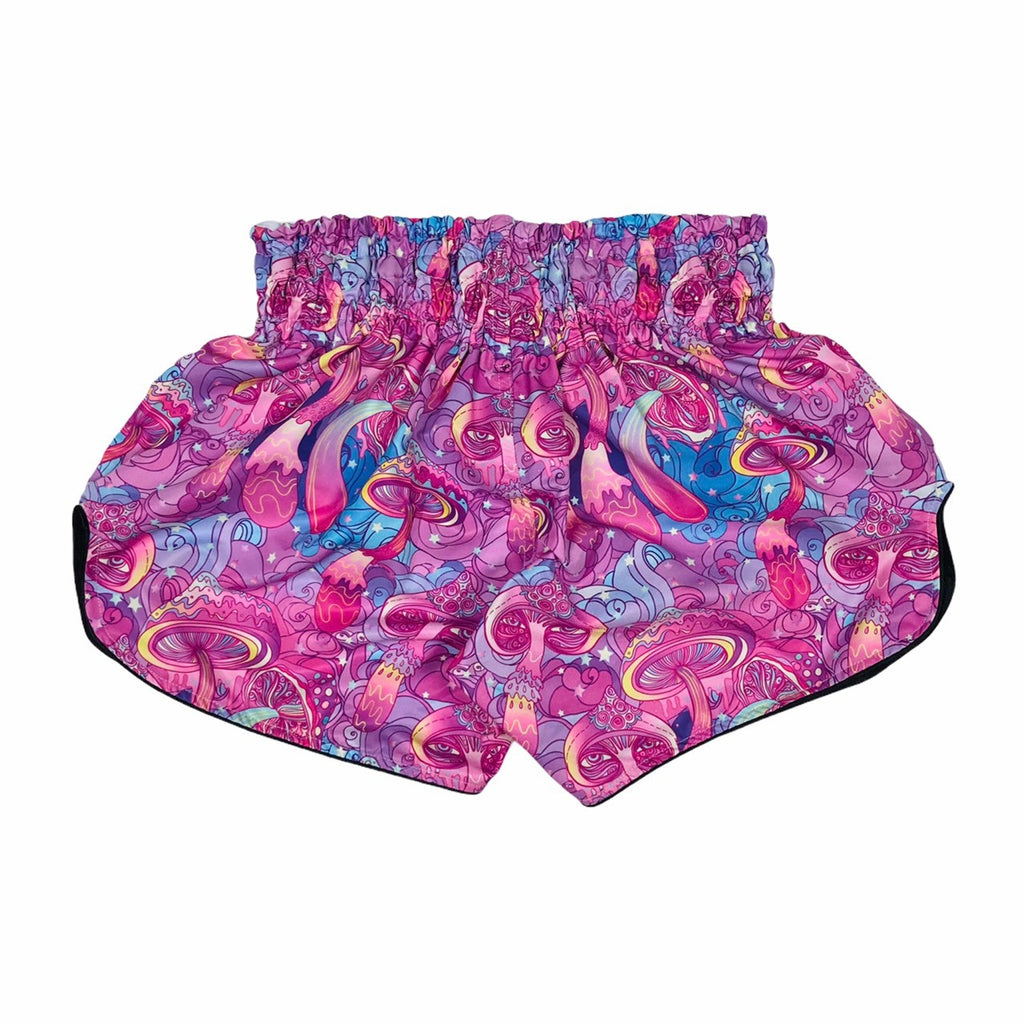 Arwut BS4 boxing shorts, design Trippy Shrooms, achterkant