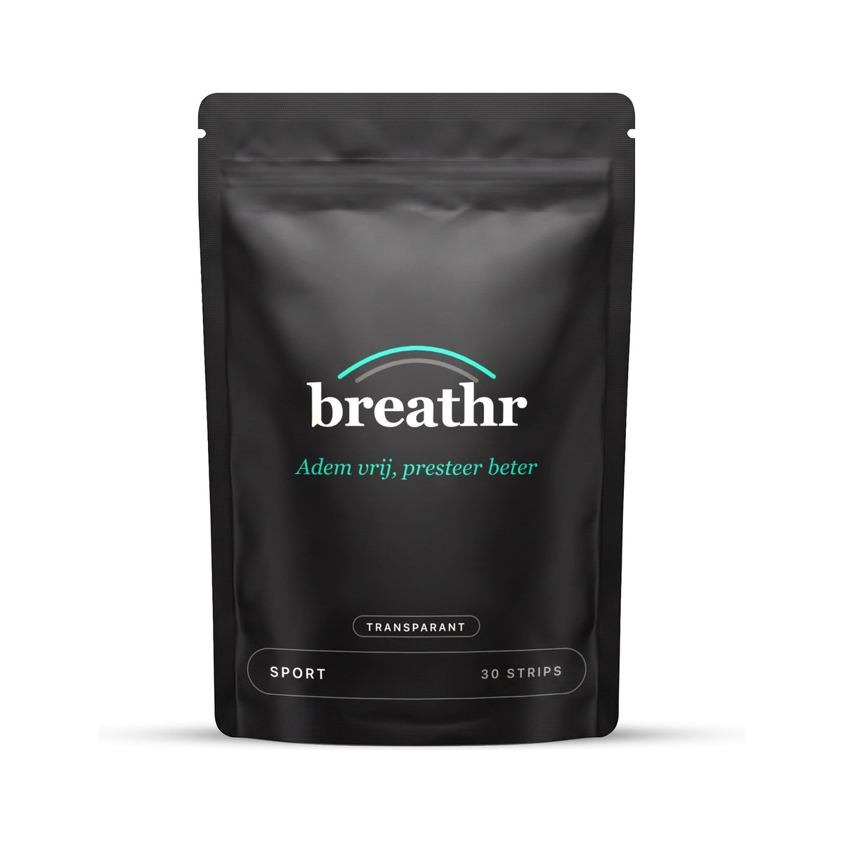 Breathr sport neusstrips transparant, zakje met 30 strips