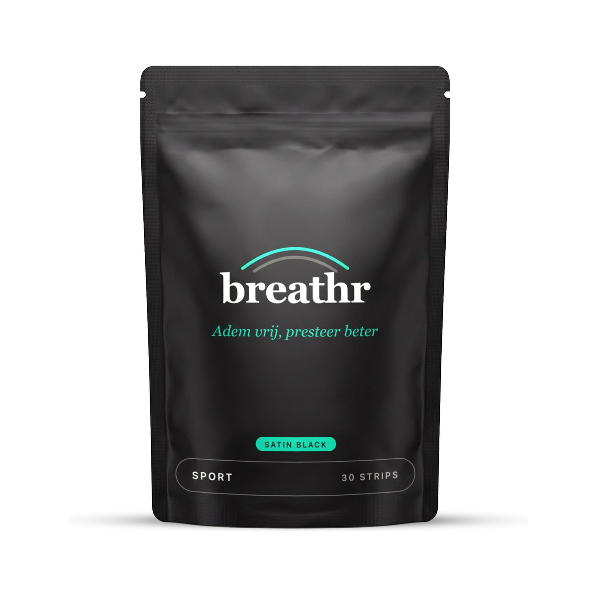 Breathr sport neusstrips zwart satijn, zakje met 30 strips
