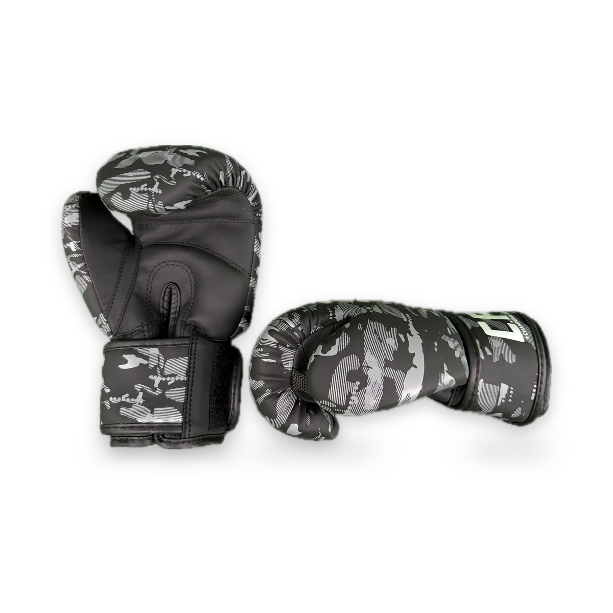 CFG Muay Thai bokshandschoenen kids, kleur Camouflage grijs, zijaanzicht