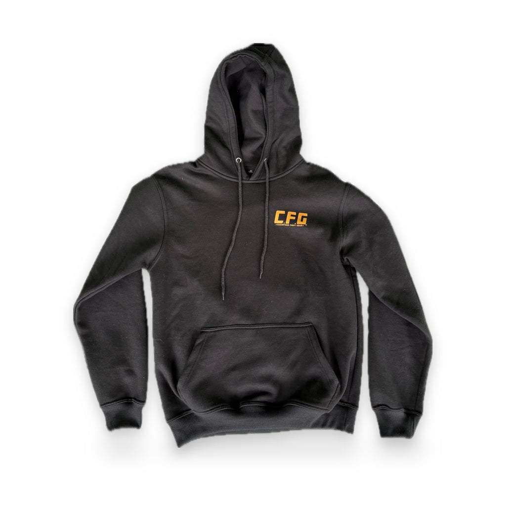 CFG warming-up hoodie, kleur Zwart/Goud, voorkant