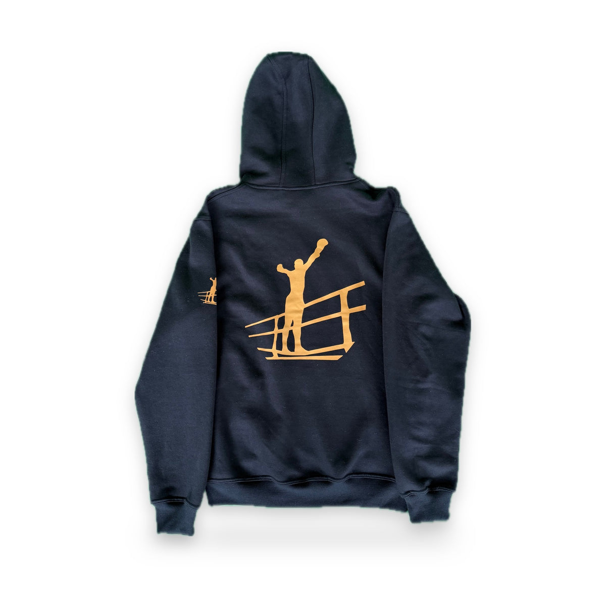 CFG warming-up hoodie, kleur Zwart/Goud, achterkant