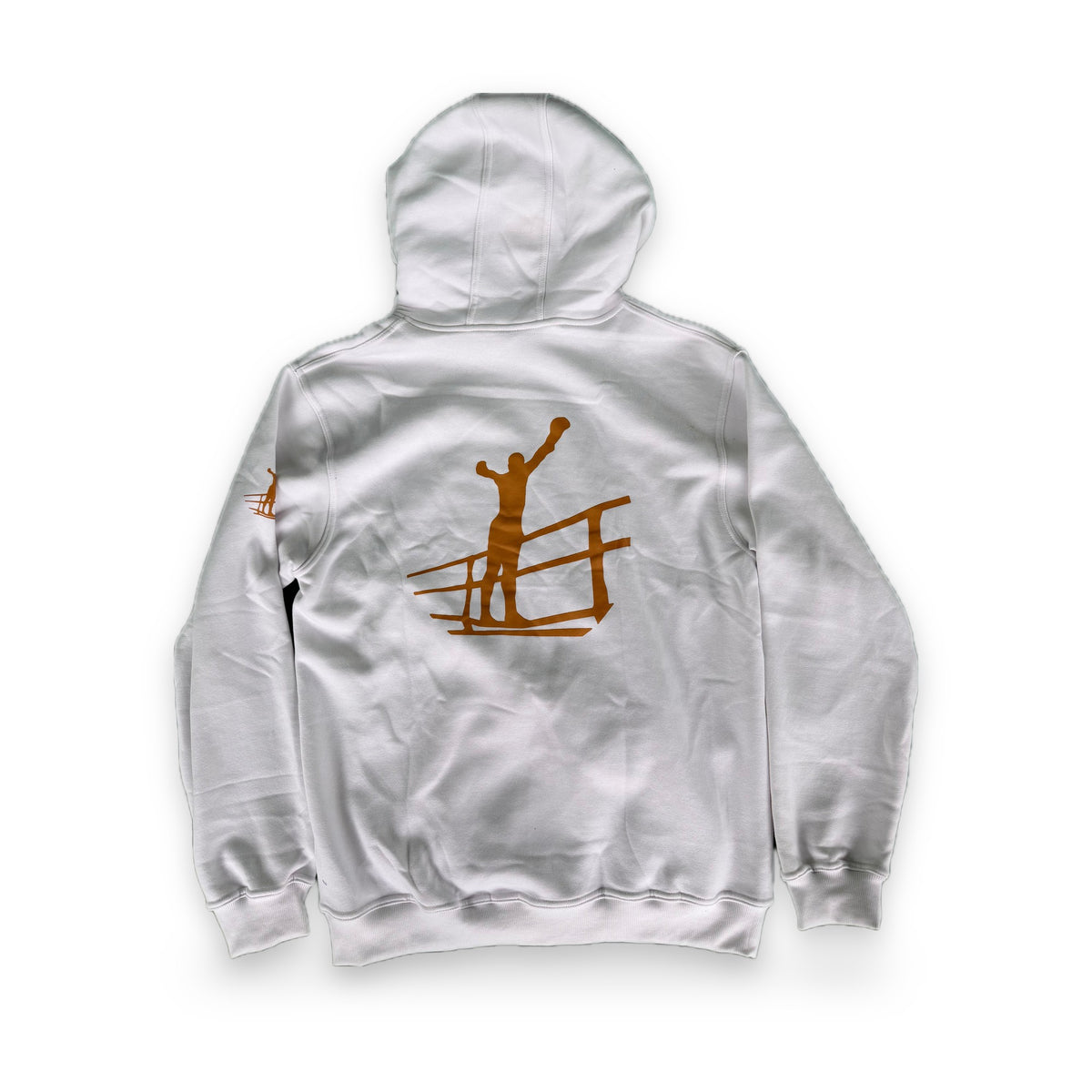 CFG warming-up hoodie, kleur Wit/Goud, achterkant