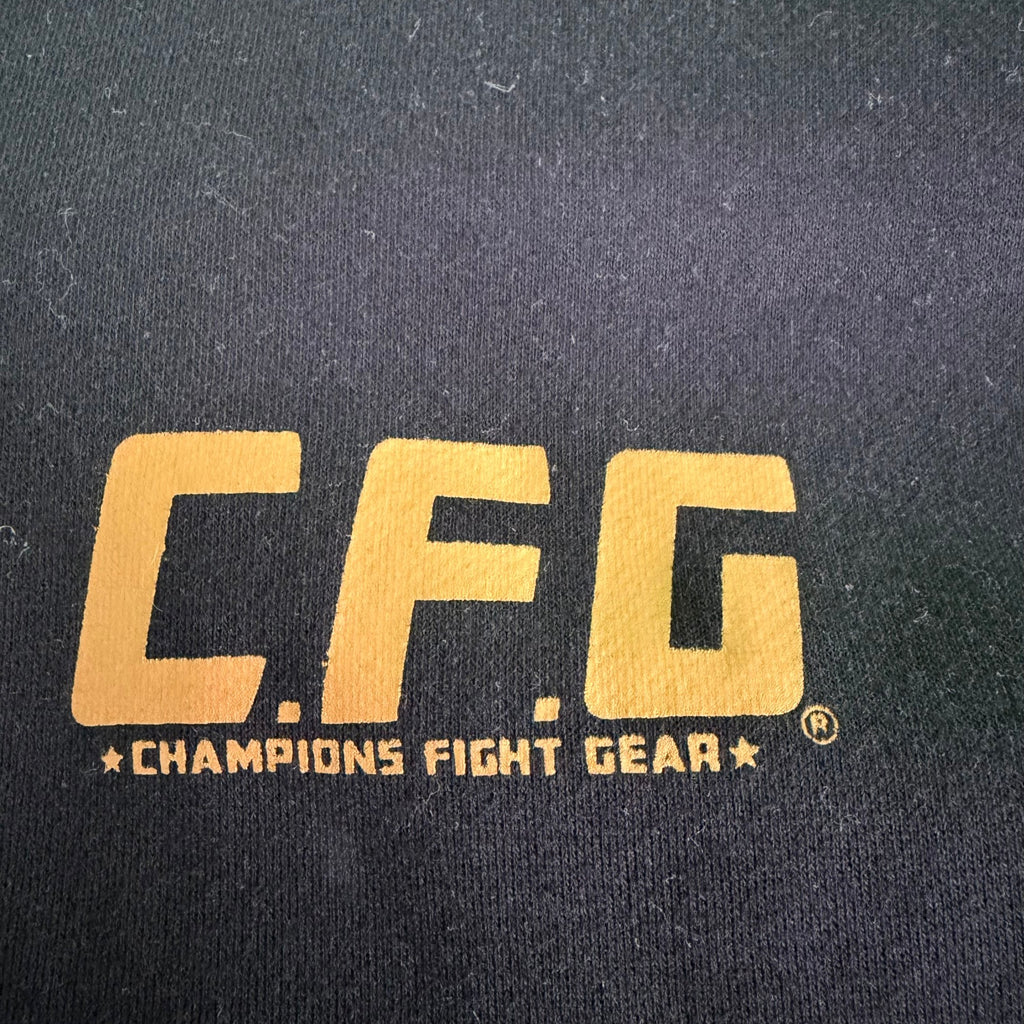CFG warming-up hoodie, kleur Zwart/Goud, logo op de borst