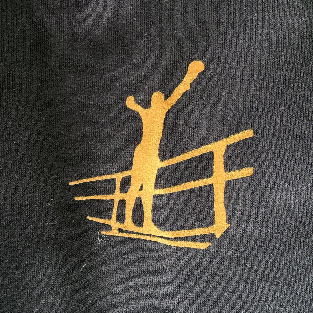 CFG warming-up hoodie, kleur Zwart/Goud, print op de rug