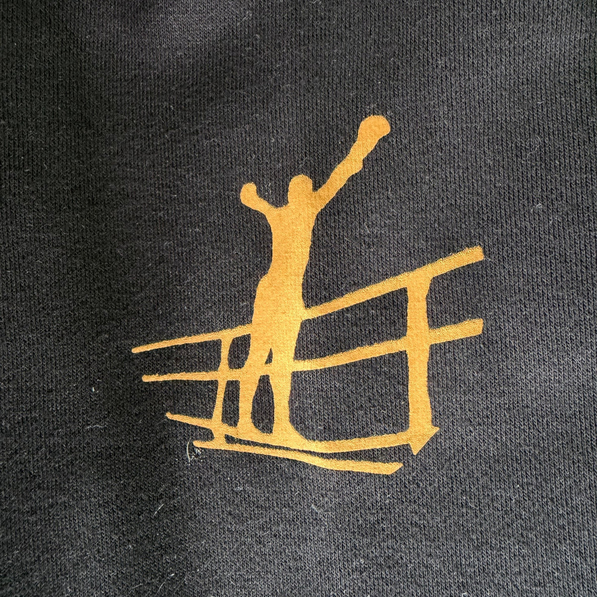 CFG warming-up hoodie, kleur Zwart/Goud, print op de rug